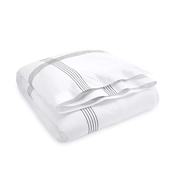 Ralph Lauren Organic Handkerchief Duvet Cover, Queen, White/Blue New w/Tag $500 - Picture 4 of 4